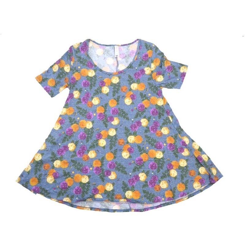 LuLaRoe PERFECT a XX-Small XXS Floral Roses Tee Shirt  A-XXS-201  fits Womens Sizes 0-4