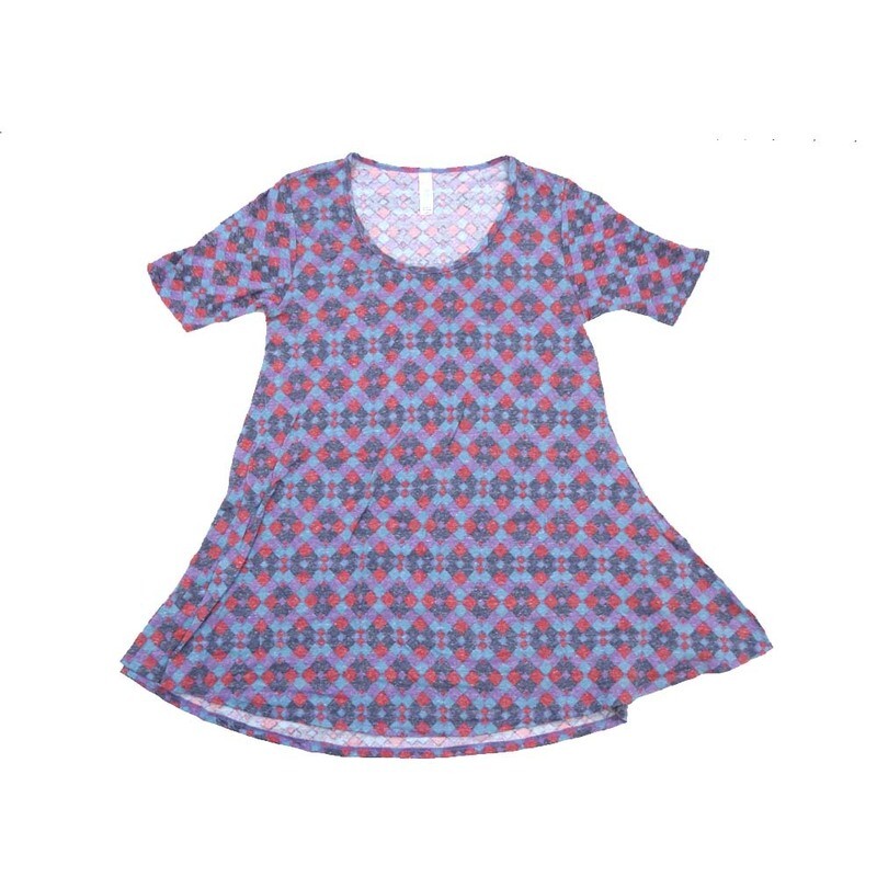 LuLaRoe PERFECT a XX-Small XXS Geometric Diamonds Stripe Tee Shirt  A-XXS-223  fits Womens Sizes 0-4