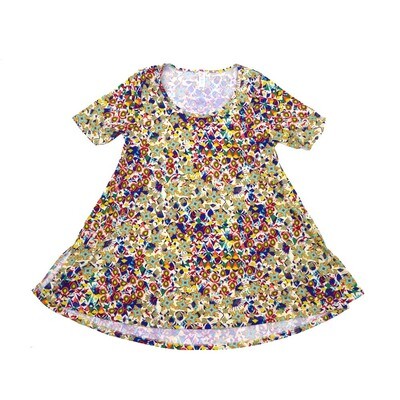 LuLaRoe PERFECT a XX-Small XXS Geometric Floral Tee Shirt A-XXS-231 fits Womens Sizes 0-4