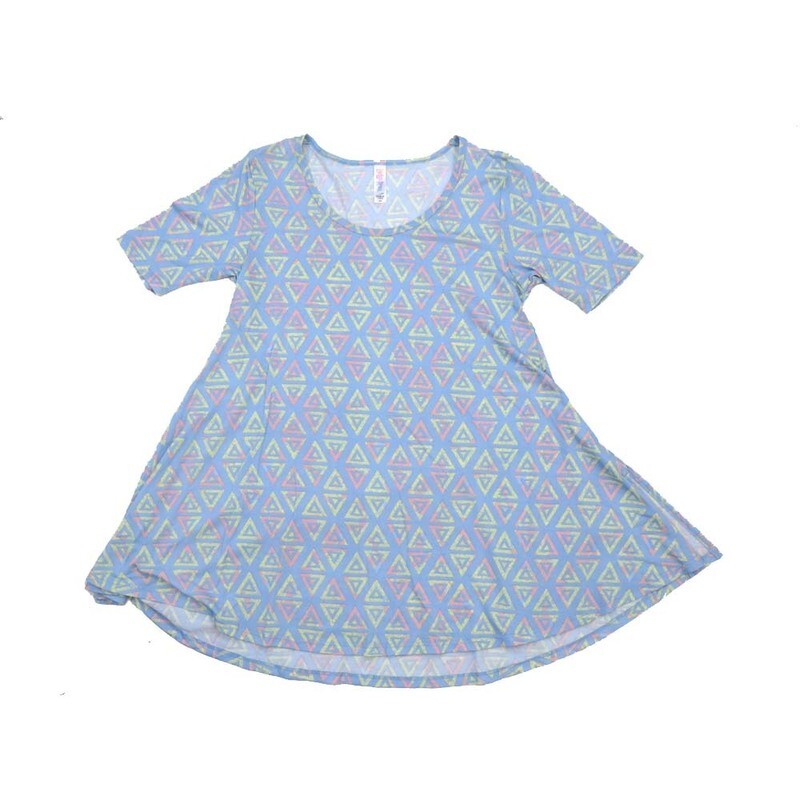 LuLaRoe PERFECT a XX-Small XXS Geometric tri Diamonds Tee Shirt  A-XXS-235  fits Womens Sizes 0-4