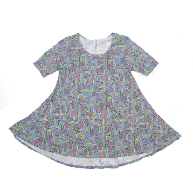 LuLaRoe PERFECT a XX-Small XXS Geometric Trippy Psychedelic Tee Shirt  A-XXS-226-2  fits Womens Sizes 0-4