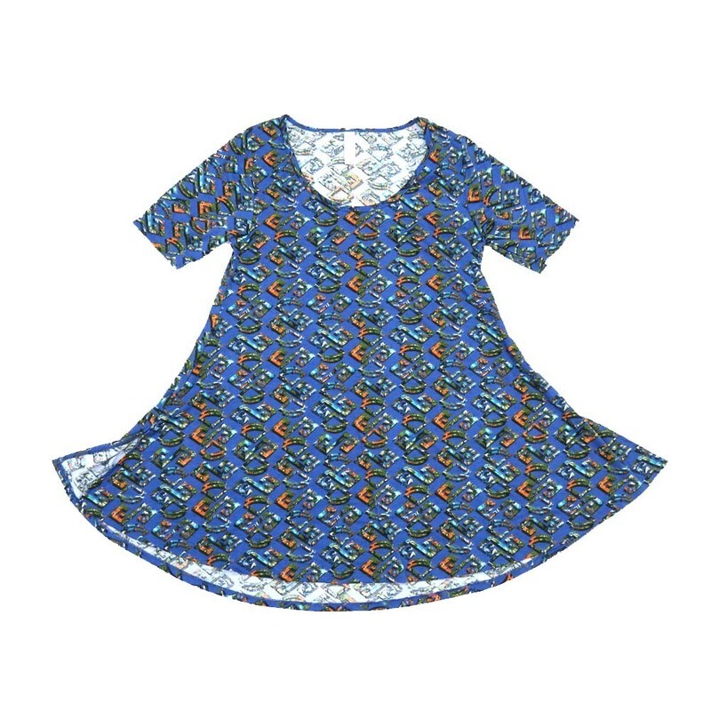 LuLaRoe PERFECT a XX-Small XXS Geometric Tee Shirt  A-XXS-227  fits Womens Sizes 0-4