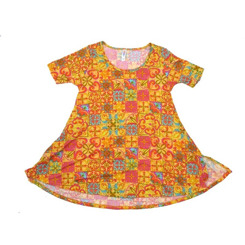 LuLaRoe PERFECT a XX-Small XXS Patchwork Mandalas Geometric Tee Shirt  A-XXS-234  fits Womens Sizes 0-4