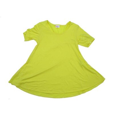 LuLaRoe PERFECT a XX-Small XXS Solid Yellow Tee Shirt A-XXS-244 fits Womens Sizes 0-4
