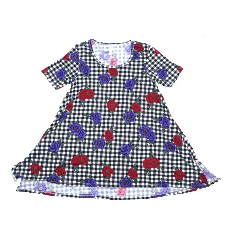 LuLaRoe PERFECT a XX-Small XXS Roses pl Black White rd Tee Shirt  A-XXS-204  fits Womens Sizes 0-4