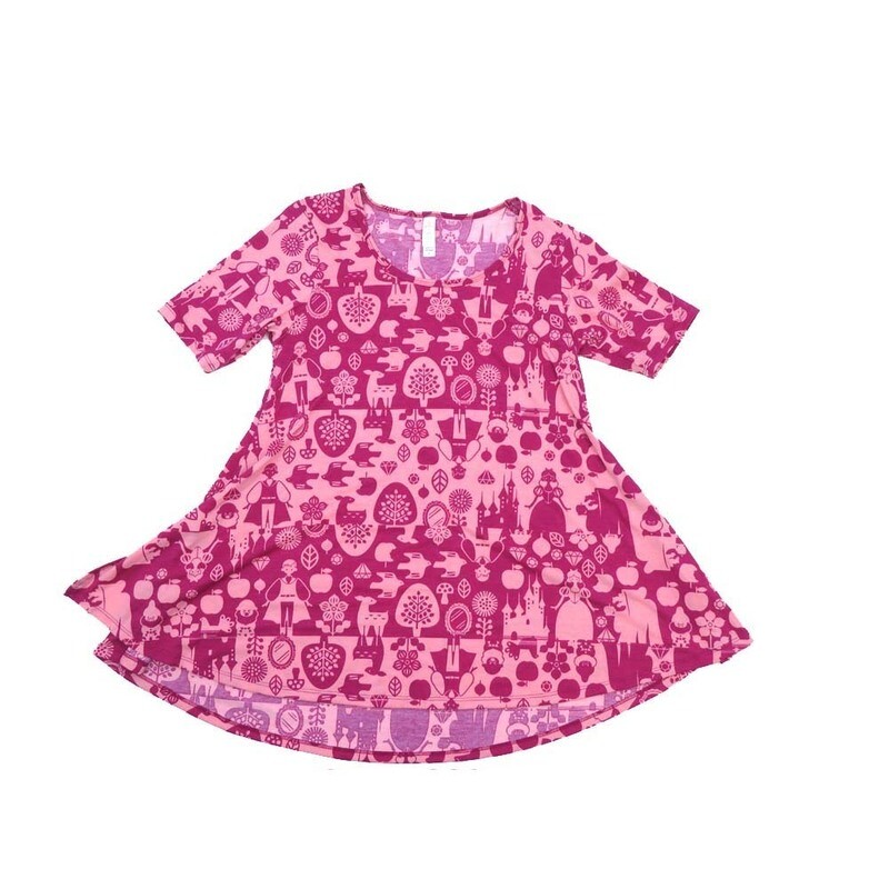 LuLaRoe PERFECT b X-Small XS Disney Castles Small World Tee Shirt  B-XS-225  fits Womens Sizes 4-10
