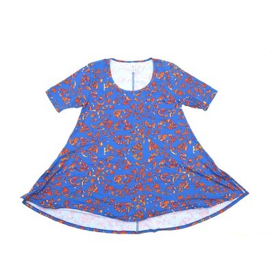 LuLaRoe PERFECT b X-Small XS Floral Geometric Tee Shirt B-XS-238 fits Womens Sizes 4-10