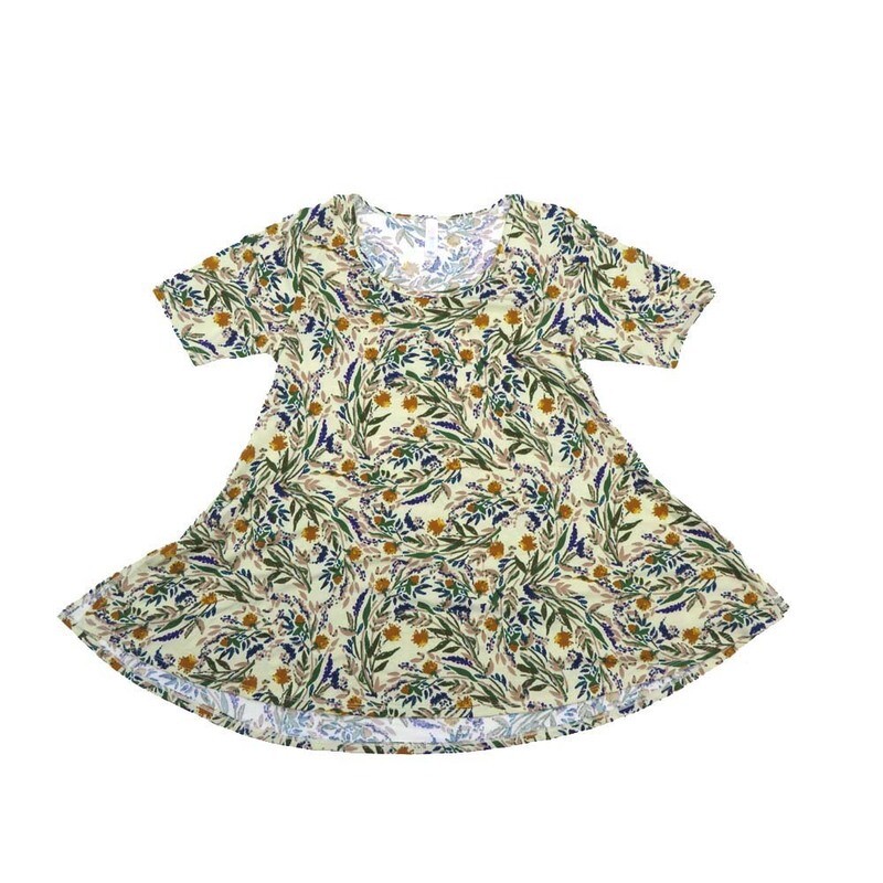 LuLaRoe PERFECT b X-Small XS Floral Trippy Psychedelic Tee Shirt  B-XS-240  fits Womens Sizes 4-10