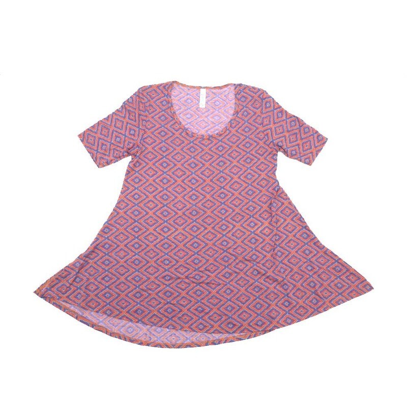 LuLaRoe PERFECT b X-Small XS Geometric Diamonds Trippy Psychedelic Tee Shirt  B-XS-217  fits Womens Sizes 4-10