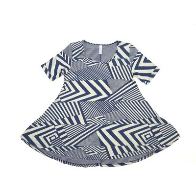 LuLaRoe PERFECT b X-Small XS Geometric Stripe Patchwork Tee Shirt B-XS-209 fits Womens Sizes 4-10