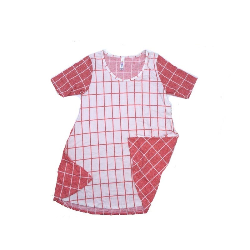 LuLaRoe PERFECT b X-Small XS Plaid Double Sided Print Tee Shirt  B-XS-252  fits Womens Sizes 4-10