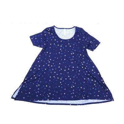 LuLaRoe PERFECT b X-Small XS Stars Polka Dots Tee Shirt B-XS-251 fits Womens Sizes 4-10