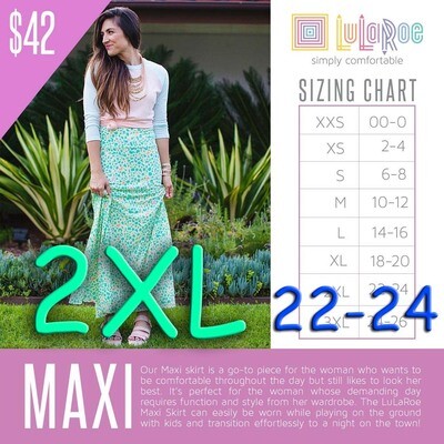 Maxi XX-Large (2XL) LuLaRoe Skirt Fits Sizes 22-24