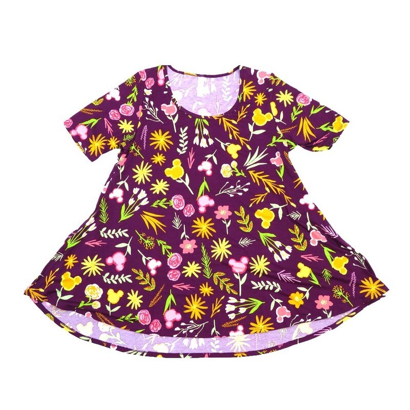 LuLaRoe PERFECT c Small S Disney Mickey Mouse Floral Tee Shirt  C-SMALL-204  fits Womens Sizes 8-14
