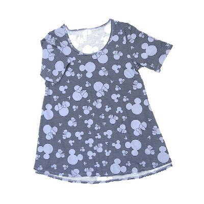 LuLaRoe PERFECT d Medium M Disney Minnie Mouse Stripe Tee Shirt D-MEDIUM-218 fits Womens Sizes 12-18