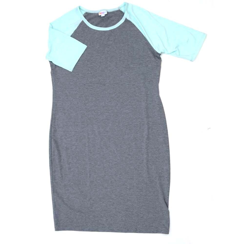 LuLaRoe JULIA g XX-Large (2XL) Solid Heathered Gray White Sleeves Form Fitting Knee Length Dress fits Womens sizes 22-24  G-2XL-216