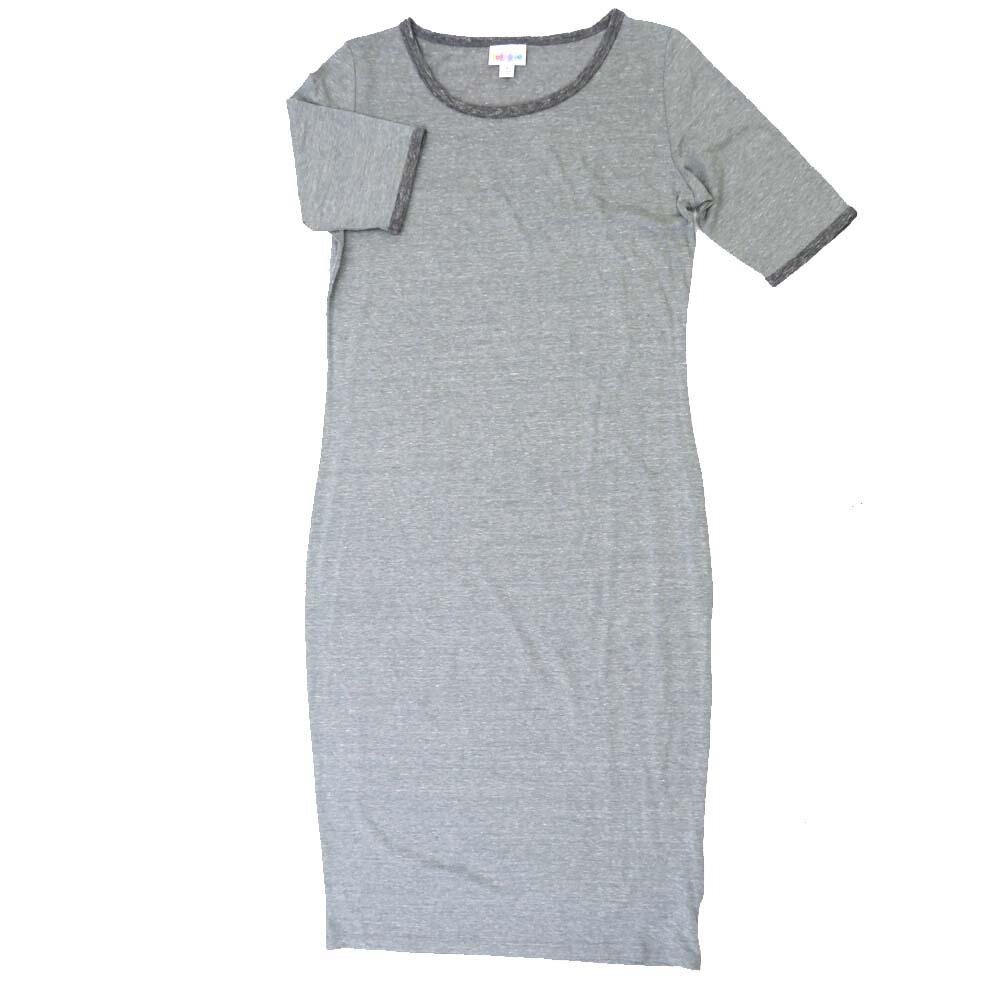 LuLaRoe JULIA c Small (S) Solid Heathered Gray Form Fitting Knee Length Dress fits Womens sizes 4-6 C-SMALL-271