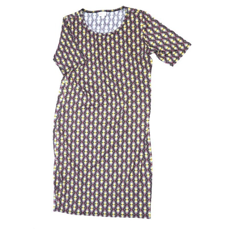 LuLaRoe JULIA f X-Large (XL) Geometric Form Fitting Knee Length Dress fits Womens sizes 20-22  F-XL-224