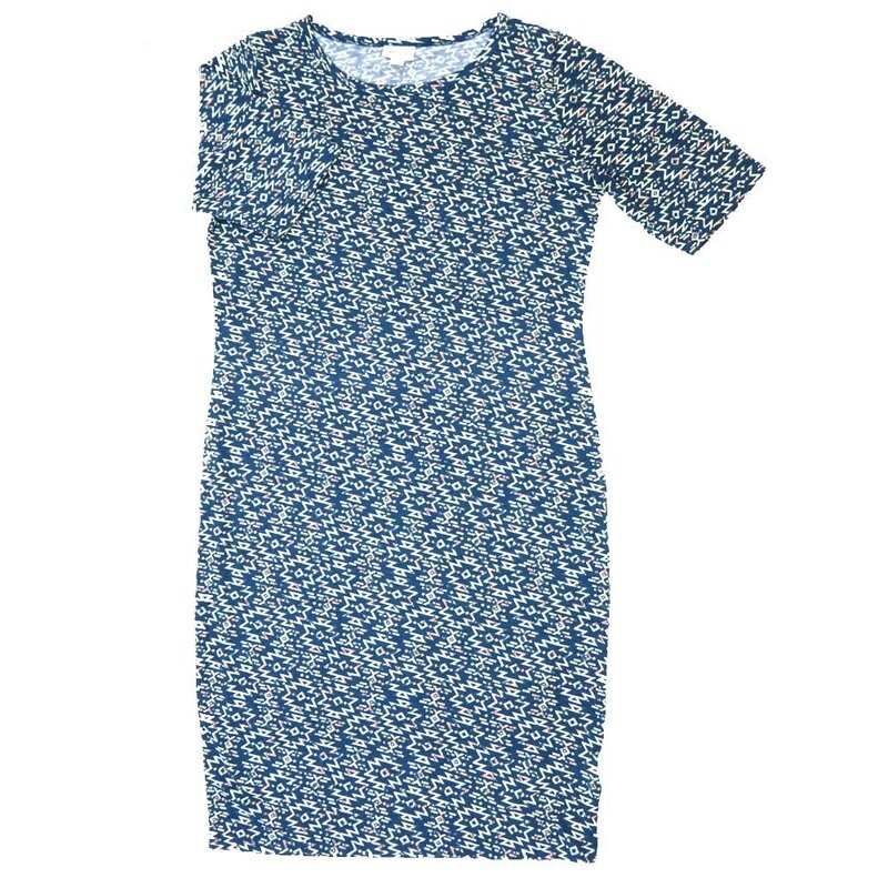LuLaRoe JULIA f X-Large (XL) Geometric Aztek Southwestern Form Fitting Knee Length Dress fits Womens sizes 20-22  F-XL-225