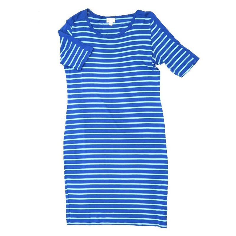 LuLaRoe JULIA f X-Large (XL) Stripes Form Fitting Knee Length Dress fits Womens sizes 20-22  F-XL-229