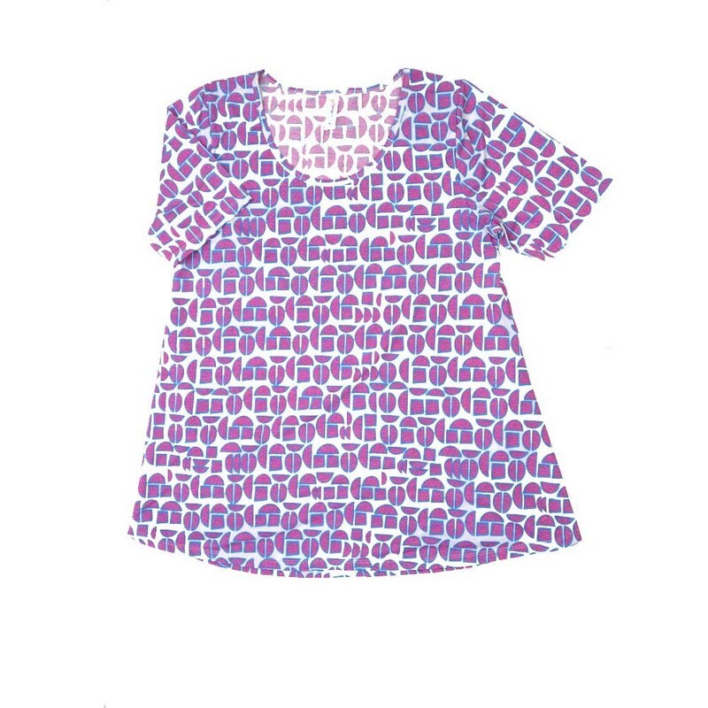 LuLaRoe PERFECT e Large L Geometric Tee Shirt  E-LARGE-204  fits Womens Sizes 16-20