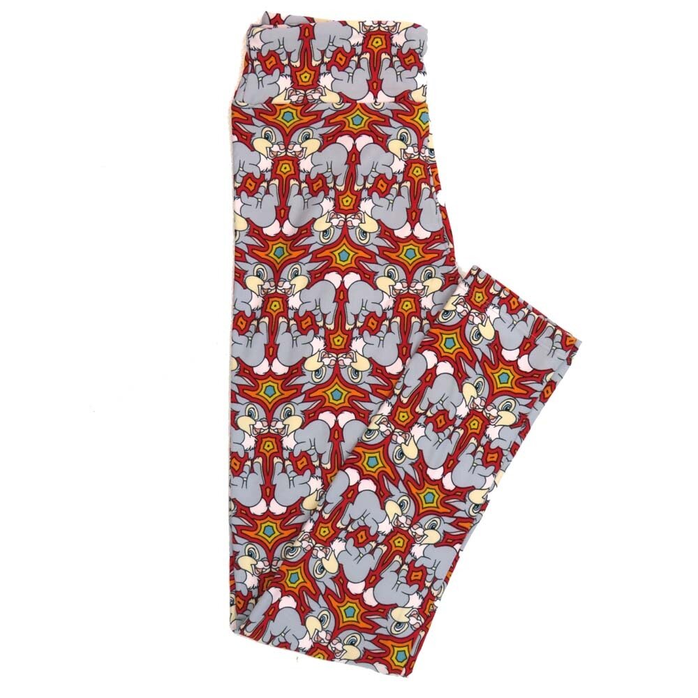 LuLaRoe Tween TW Disney Thumper Rabbit Red Gray White Leggings fits Adult Women sizes 00-0  3403-L.jpg