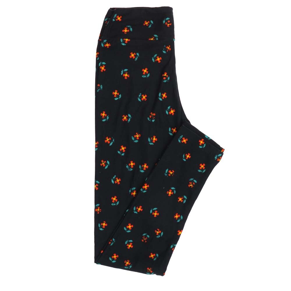 LuLaRoe Tween TW Floral Blue Black  Red Yellow Leggings fits Adult Women sizes 00-0  3390-ZA-3.jpg