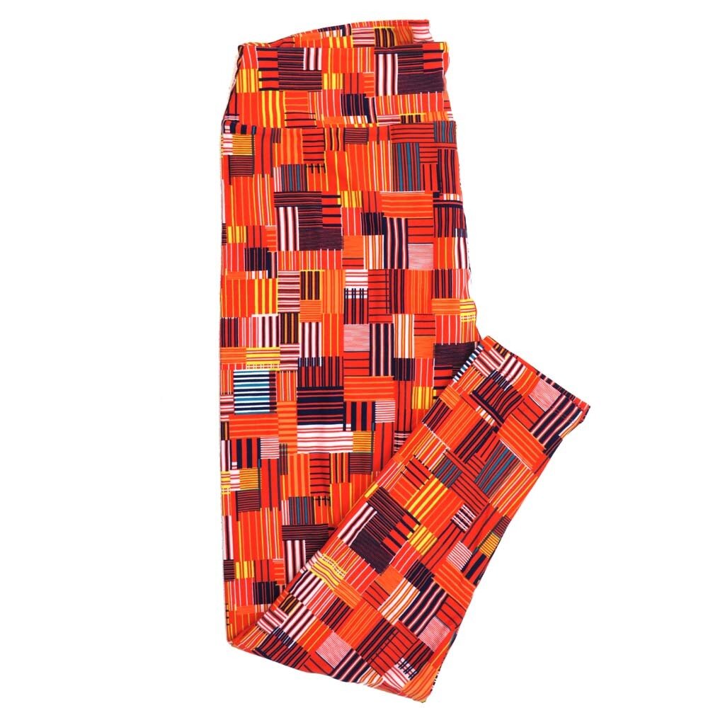 LuLaRoe TC2 TCTWO Patchwork Geometric Stripes Multicolor Leggings fits Adult Women sizes 18-26 9094-J.jpg