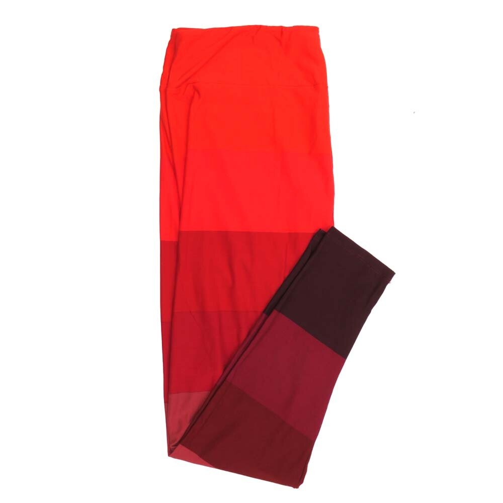 LuLaRoe TC2 TCTWO Gradient Red Solid Stripes Leggings fits Adult Women sizes 18-26  9094-G.jpg