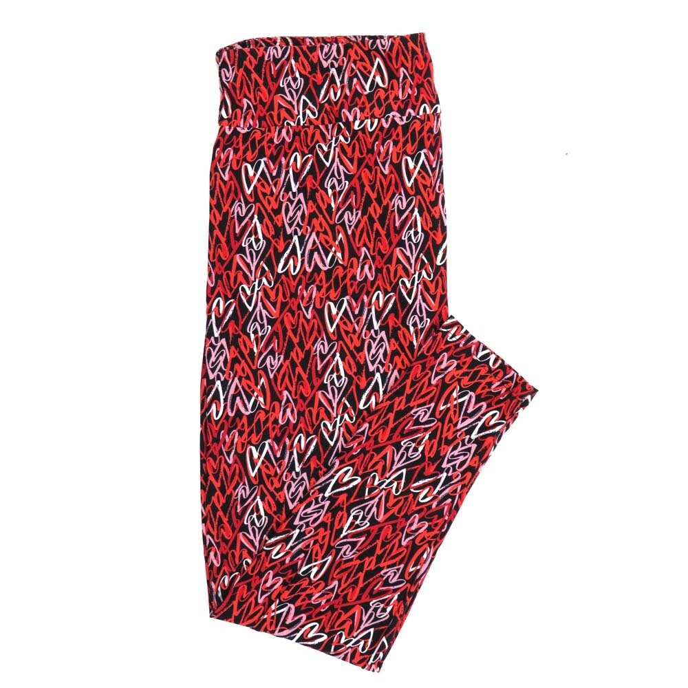 LuLaRoe TC2 TCTWO Valentines Thin Drawn Hearts Blue Black Pink Red Leggings fits Adult Women sizes 18-26 9094-D.jpg