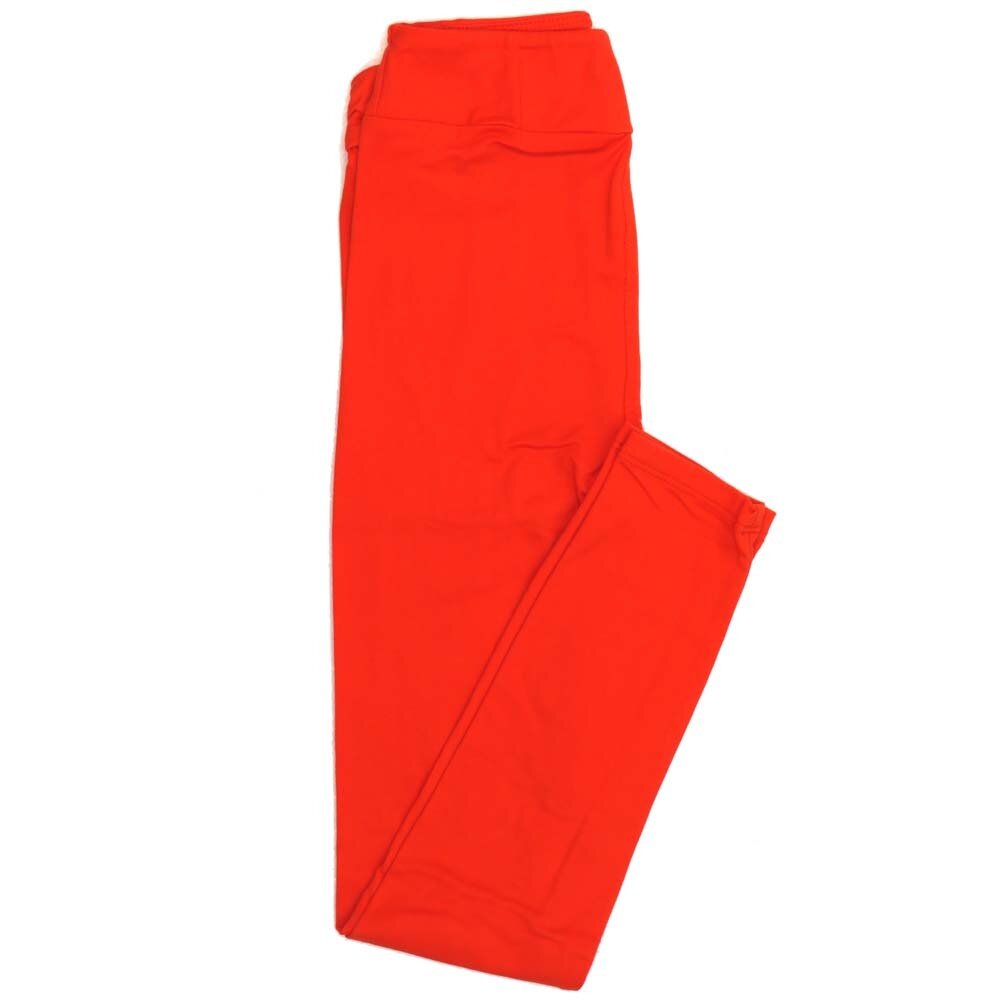 LuLaRoe Kids Large/XL LXL Solid Reddish Orange Leggings fits Kids sizes 6-12  SOLID-REDDISHORANGE-33.jpg