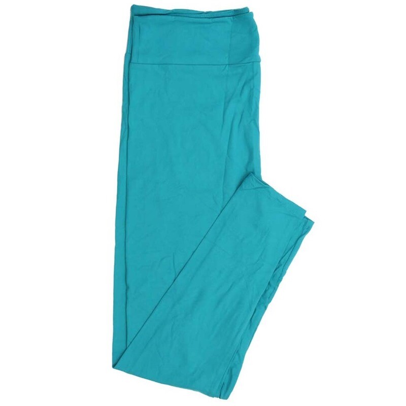 LuLaRoe TCTWO TC2 Solid Cyan Buttery Soft Womens Leggings fits Adults sizes 18-26