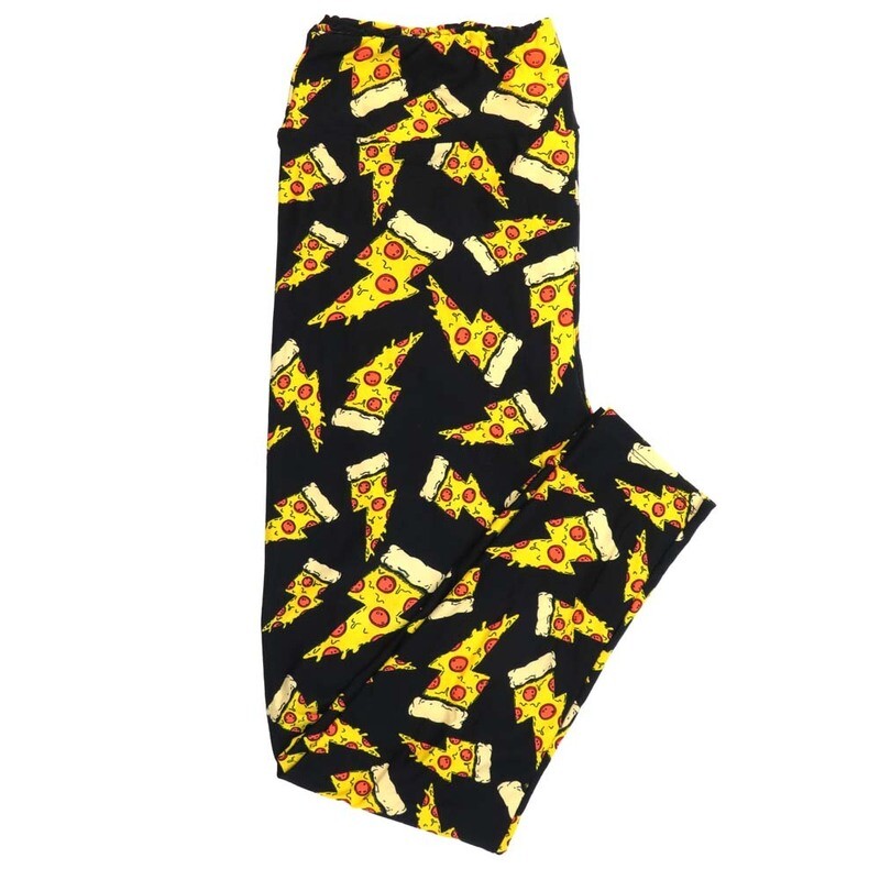 LuLaRoe TC2 TCTWO Lightning Bolt Pizza Slices Leggings fits Adult Women sizes 18-26  9094-O.jpg