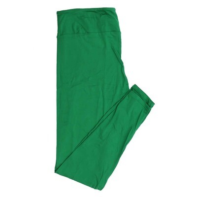 LuLaRoe One Size OS Lucky Irish Solid Kelly Green Leggings fits Adult Women sizes 2-10  4467-B-449243