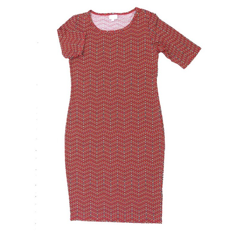 LuLaRoe JULIA c Small (S) Zig Zag Stripe Geometric Form Fitting Knee Length Dress fits Womens sizes 4-6  C-SMALL-252