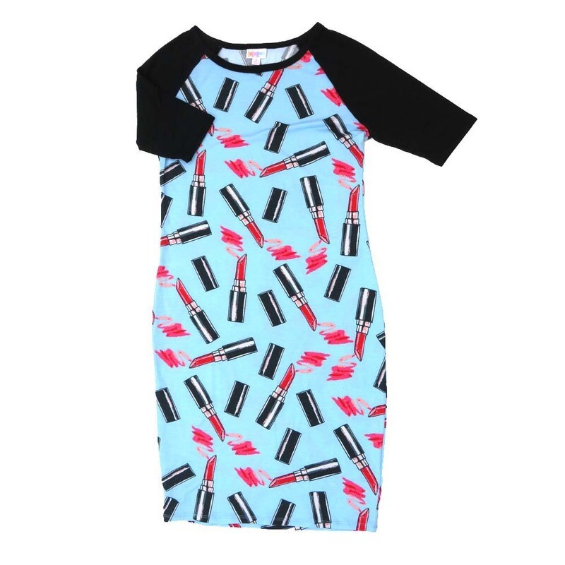 LuLaRoe JULIA c Small (S) Lipsticks Form Fitting Knee Length Dress fits Womens sizes 4-6  C-SMALL-251