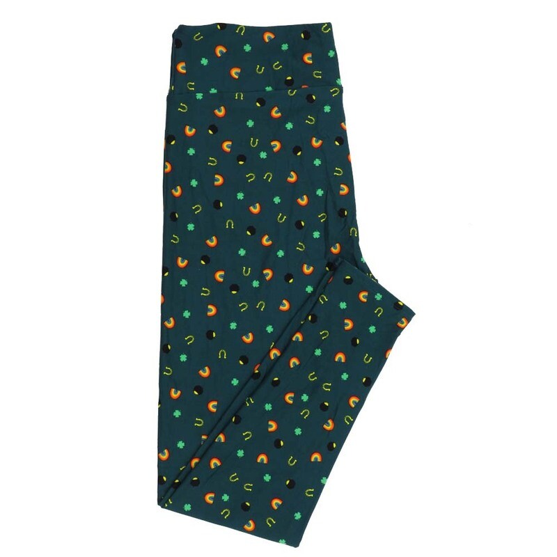 LuLaRoe One Size OS Lucky Irish St Patricks Pot of Gold Rainbows Shamrocks Dark Turquoise Green Gold Black Leggings fits Adult Women sizes 2-10 4468-C-597831 LuLaRoe One Size OS Lucky Irish St Patricks Pot of Gold Rainbows Shamrocks Dark Turquoise Green Gold Black Leggings fits Adult Women sizes 2-10 4468-C-597831