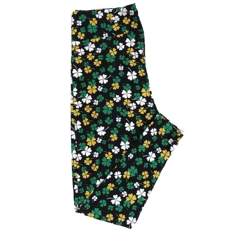 LuLaRoe One Size OS Lucky Irish St Patricks Shamrocks 4 Leaf Clovers Black Green Gold White Leggings fits Adult Women sizes 2-10 4469-B-676120 LuLaRoe One Size OS Lucky Irish St Patricks Shamrocks 4 Leaf Clovers Black Green Gold White Leggings fits Adult Women sizes 2-10 4469-B-676120