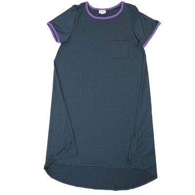 LuLaRoe CARLY d Medium (M) Solid Gray Blue Swing Dress fits womens sizes 10-12 D-MEDIUM-221 Retail $55