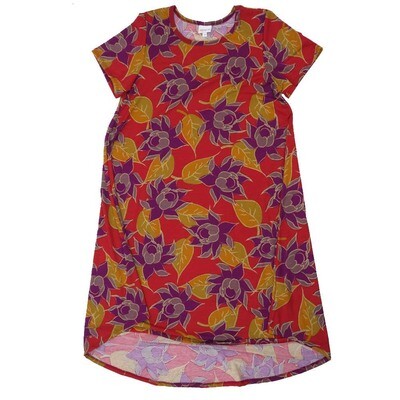 LuLaRoe CARLY d Medium (M) Floral Swing Dress fits womens sizes 10-12 D-MEDIUM-209 Retail $55