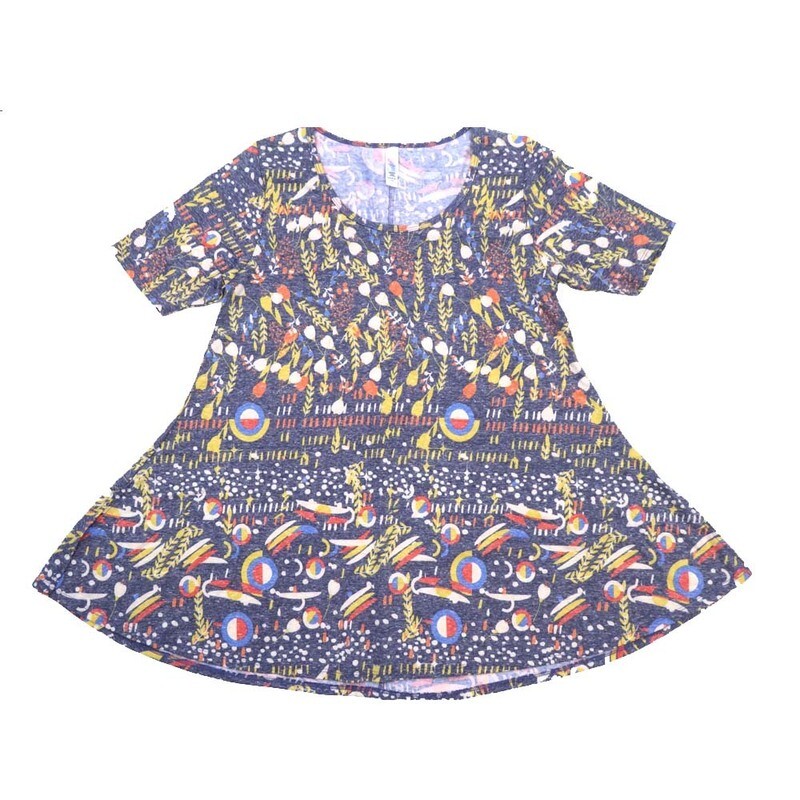 LuLaRoe PERFECT c Small S Floral Geometric Tee Shirt  C-SMALL-217  fits Womens Sizes 8-14