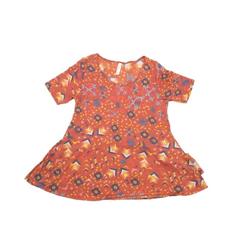 LuLaRoe PERFECT c Small S Geometric tri Chevrons Tee Shirt  C-SMALL-220  fits Womens Sizes 8-14