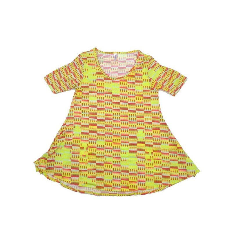 LuLaRoe PERFECT c Small S Trippy Psychedelic Geometric Stripe Tee Shirt  C-SMALL-234  fits Womens Sizes 8-14