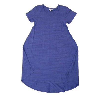 LuLaRoe CARLY a XX-Small XXS Solid Heathered Blue Swing Dress fits womens sizes 00-0 A-XXS-226 Retail $55