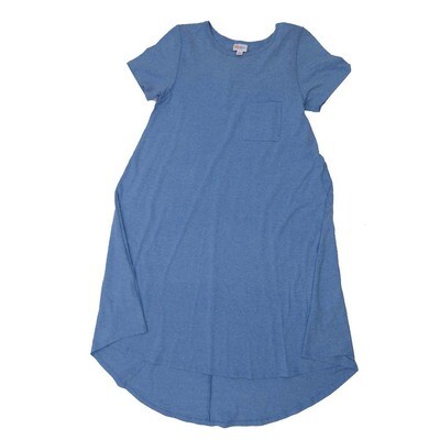 LuLaRoe CARLY b X-Small (XS) Solid Heathered Blue Swing Dress fits womens sizes 2-4 B-XS-233 Retail $55