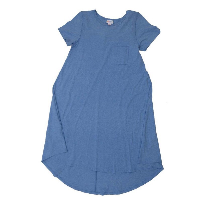 LuLaRoe CARLY b X-Small (XS) Solid Heathered Blue Swing Dress fits womens sizes 2-4  B-XS-233  Retail $55