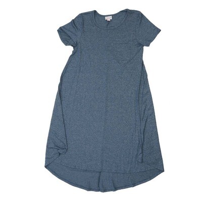 LuLaRoe CARLY a XX-Small XXS Solid Heathered Blue Gray Swing Dress fits womens sizes 00-0 A-XXS-233 Retail $55