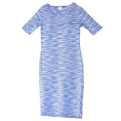 LuLaRoe JULIA a XX-Small (XXS) Heathered Blue White Form Fitting Knee Length Dress fits Womens sizes 00-0 A-XXS-251-2