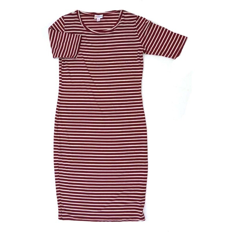 LuLaRoe JULIA c Small (S) Stripes Form Fitting Knee Length Dress fits Womens sizes 4-6  C-SMALL-268