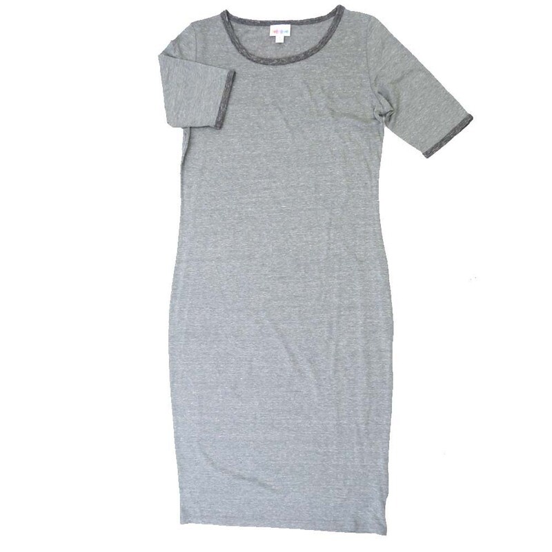 LuLaRoe JULIA c Small (S) Solid Heathered Gray Form Fitting Knee Length Dress fits Womens sizes 4-6  C-SMALL-271